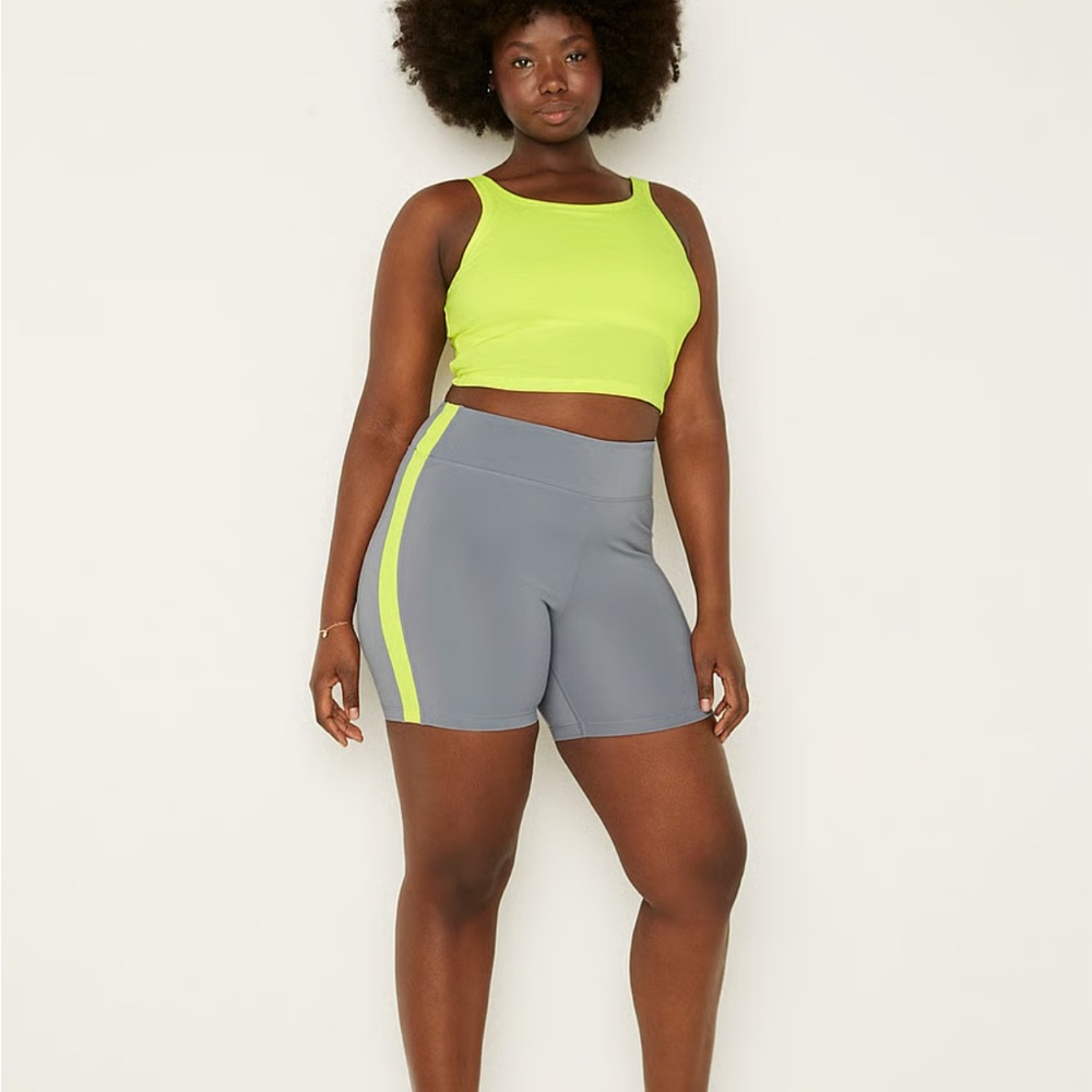 Victoria's Secret Gray Bike Shorts with Neon Accents